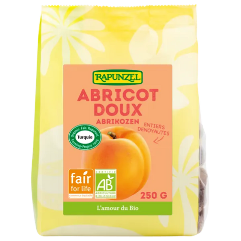 Sachet Abricots Secs Fair For Life Bio 500 g Rapunzel, abricots bio équitables et moelleux.