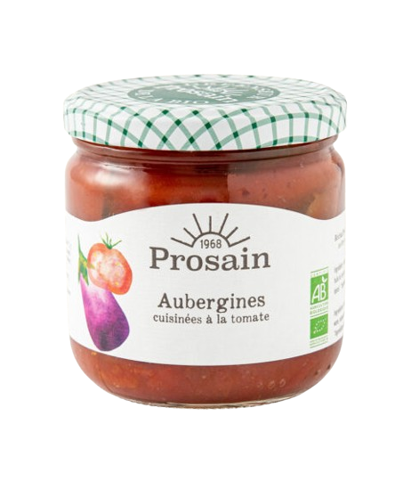 Berenjena ecológica cocida con tomate-345g-Prosain