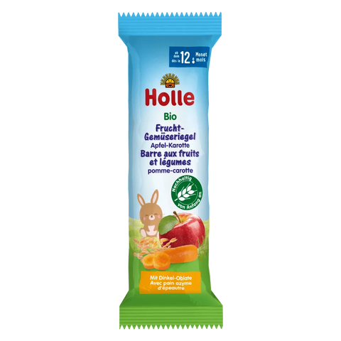 Barrita de frutas y verduras ecológicas-Manzana Zanahoria-25g-Holle