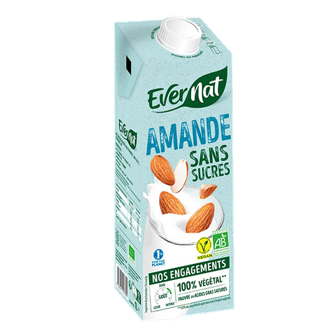 Boisson Amande sans sucres Bio-1L-Evernat