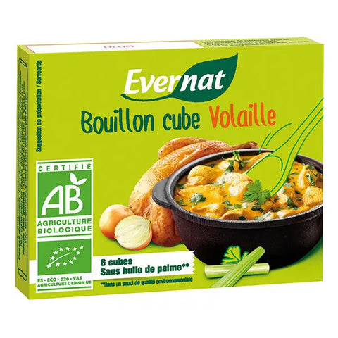 Cubo de caldo de ave ecológico-6x10g-Evernat