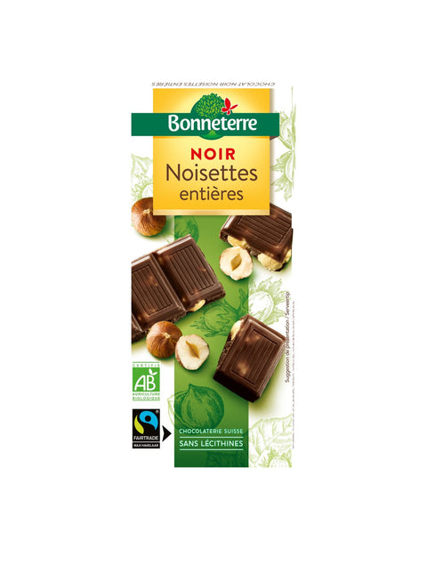 Chocolate Negro Ecológico Avellanas Enteras-100g-Bonneterre