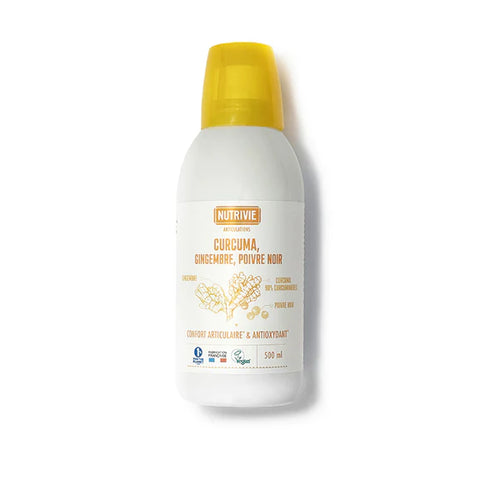 Cúrcuma, Jengibre, Pimienta Negra Líquido-500ml-Nutrivie