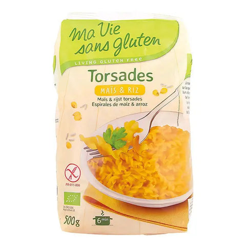 Fusilli De Arroz Con Maíz Sin Gluten-500g-Mi vida sin gluten