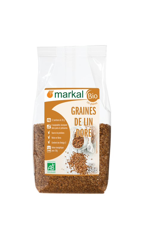 Semillas de Lino Dorado Orgánicas-250g-Markal