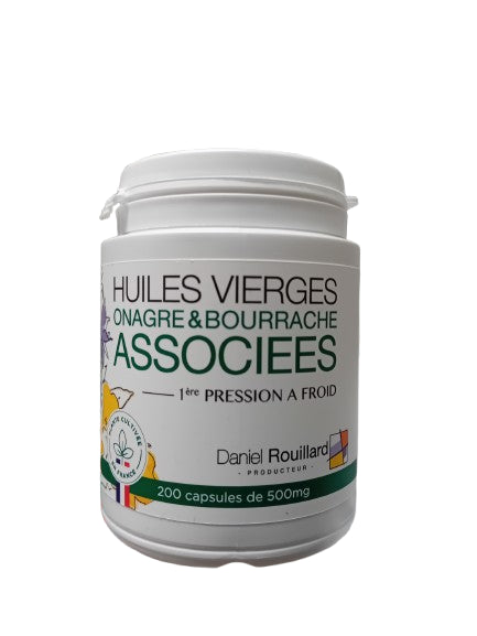 Huile onagre et bourrache-200 capsules-Daniel rouillard