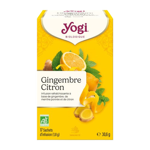 Mélange piquant et rafraîchissant — gingembre anti-inflammatoire et citron riche en vitamine C pour booster les défenses naturelles et la digestion. Idéal en cure hivernale. Bio certifié.
