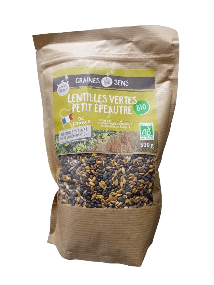 Lentejas verdes y escanda-500g-Graines de sens