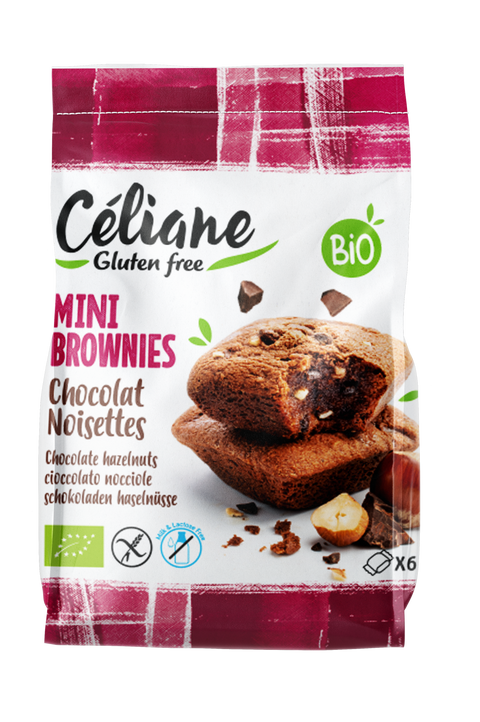 Mini Brownies de chocolate y avellanas SIN GLUTEN-x6-Céliane