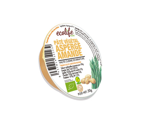 Paté vegetal de Espárragos y Almendras Ecológico-50g-Ecolife