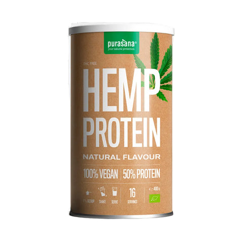 Protéines de Chanvre Bio 400 g Purasana – 50% Protéines Végétales Crues