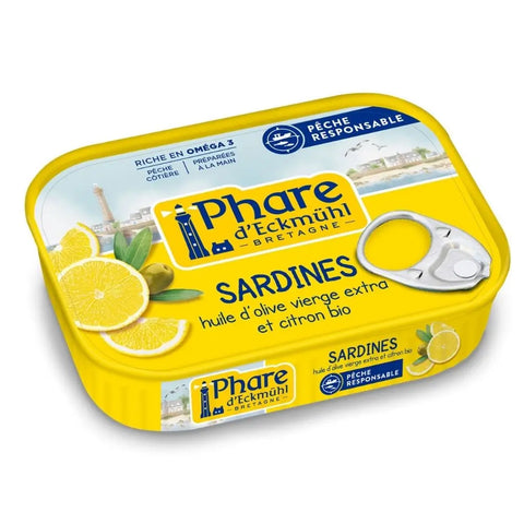 Sardinas con Limón y Aceite de Oliva Ecológico-135g-Phare d'Eckmühl