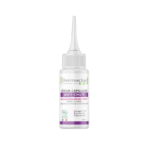 Flacon Sérum Anti-Chute Bio 50 ml Dermaclay, soin capillaire bio fortifiant et anti-chute.