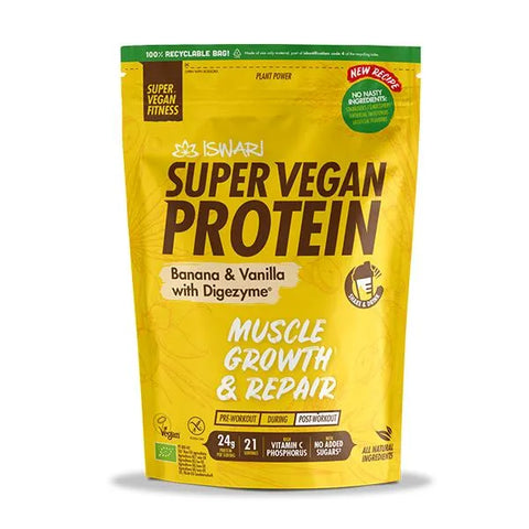 Proteína Súper Vegana-Plátano Y Vainilla-400g-Iswari