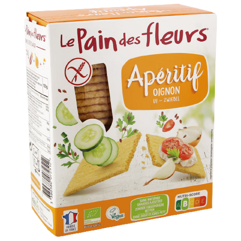 Tostada crujiente de aperitivo ecológica con cebolla-150g-Le Pain des Fleurs