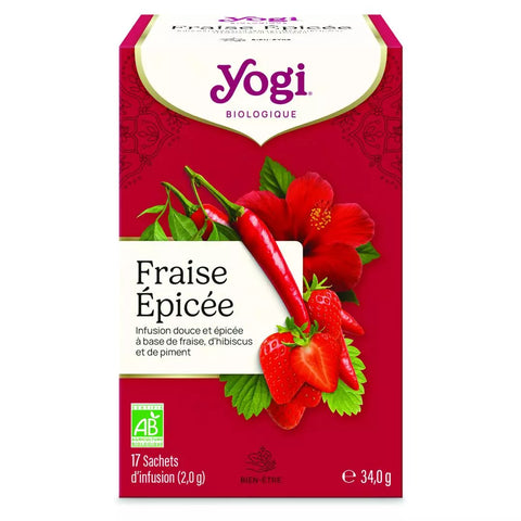 Tisane Fraise Épicée Bio 17 Sachets – Yogi Tea