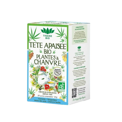 Tisane Tête Apaisée Bio au Chanvre Romon Nature - 20 sachets