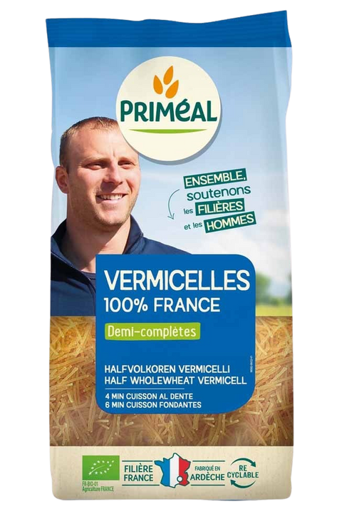 Medio fideos enteros ecológicos-500g-Priméal