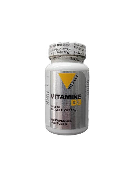 Vitamine D3- 2000UI Cholécalciférol-250 capsules-Vit'all+