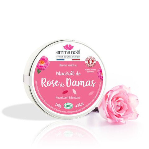 Bálsamo de karité con macerado de rosa de Damasco orgánico-140g-Emma Noël