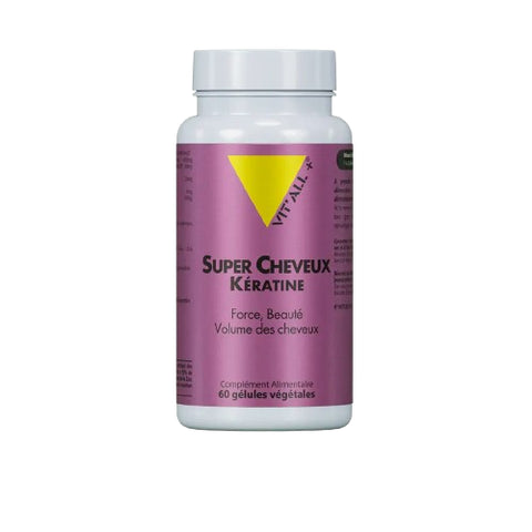 Súper cabello+keratina pura-500 mg-50 cápsulas-Vit'all+