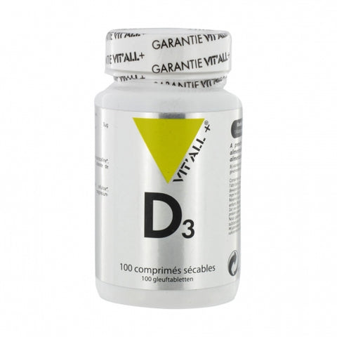 Pot de Vitamine D3 800 UI, 100 comprimés Vit'all+