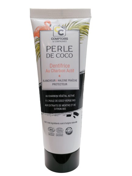 Pasta de dientes con carbón activado orgánico perla de coco-75ml-Comptoirs et Compagnies