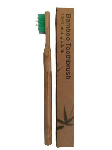 Cepillo de dientes de bambú ecológico con cabezal recargable y forma completa
