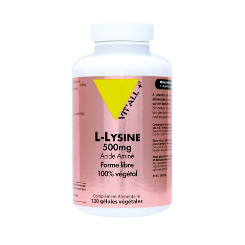 L-Lysine 500 mg -120 gélules-Vit'all+ - Boutique Pleine-Forme