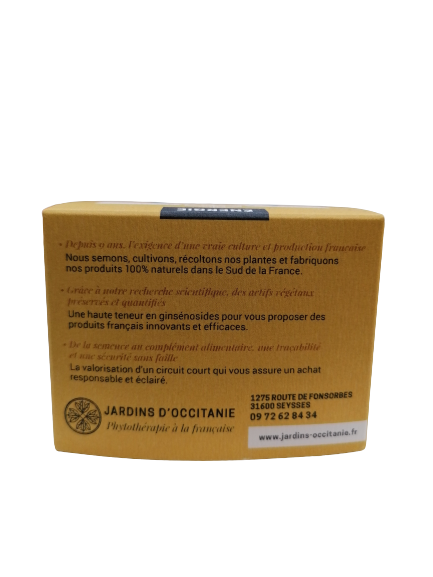 Raíz de Ginseng Blanco-120 cápsulas-Jardins d'Occitanie