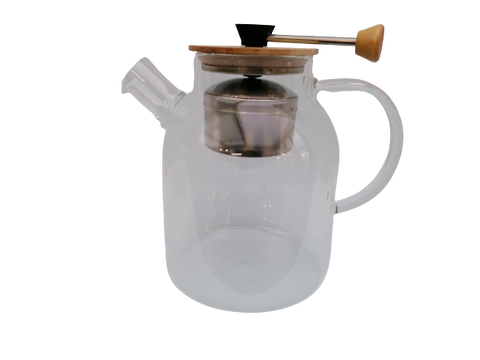 Tetera de cristal con infusor retráctil de acero inoxidable-1,2 litros-Boutique Pleine Forme
