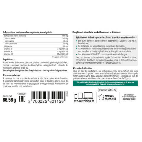 BCAA SYNERGY+-120cápsulas-STC Nutrición