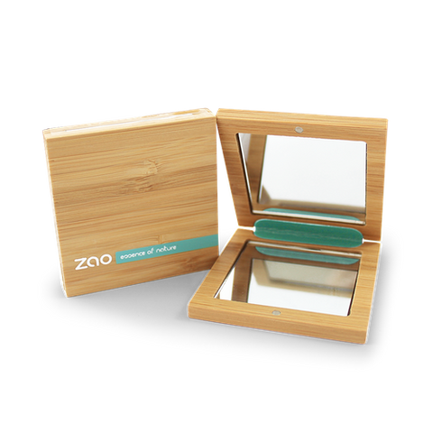 Estuche de espejo doble de bambú-Zao Make up