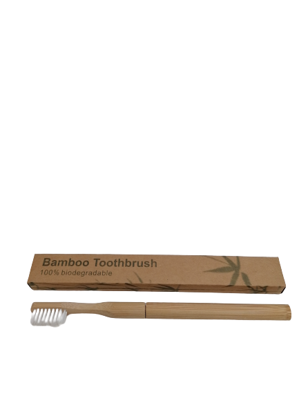 Cepillo de dientes de bambú ecológico con cabezal recargable y forma completa