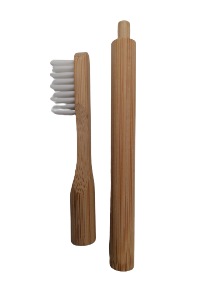 Cepillo de dientes de bambú ecológico con cabezal recargable y forma completa