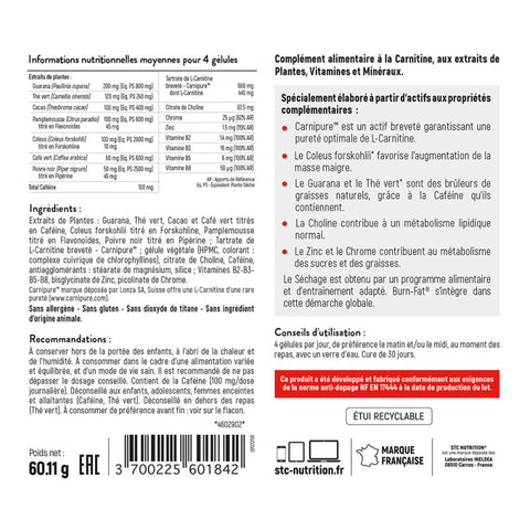 QUEMA GRASA-Secado extremo-120 cápsulas-STC Nutrition