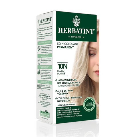 Coloration permanente Blond platine 10N Herbatint - kit 170 ml - vue 2