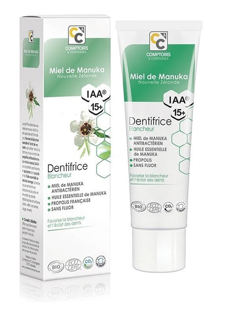 Dentifrice Blancheur au Miel de Manuka Bio - 75 ml- Comptoirs et compagnies - Boutique Pleine-Forme