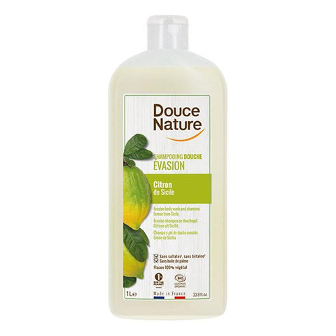 Shampoing Douche Evasion citron - 1L-Douce nature - Boutique Pleine-Forme