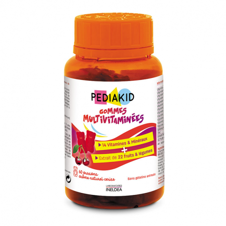 PEDIAKID Chicles Multivitamínicos - 60 ositos - Ineldéa