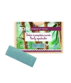 Recharge Ombre à paupières nacrée rectangle 127 Bleu paon- Paon-Zao Make up - Boutique Pleine-Forme