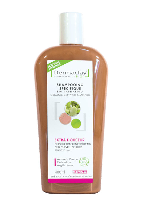 Shampoing bio Extra douceur Cheveux Fragiles Et Délicats- 250ml- Dermaclay - Boutique Pleine-Forme