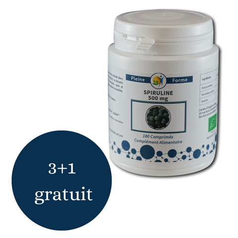 Spiruline bio 500mg-180 comprimés-Pleine forme