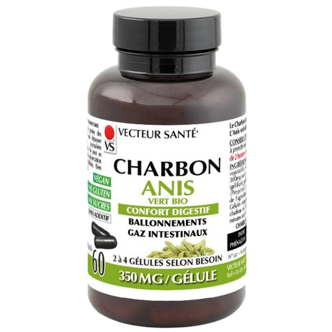 Charbon activé+anis-60 gélules-Vecteur santé