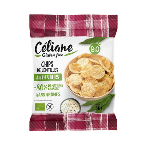 Chips de lentilles Bio à l'Ail des Ours-50g-Céliane