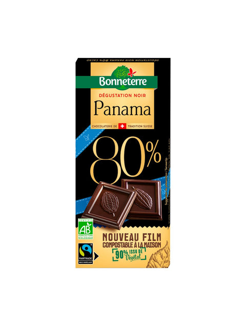 Chocolat Noir Bio 80% Panama-80g-Bonneterre