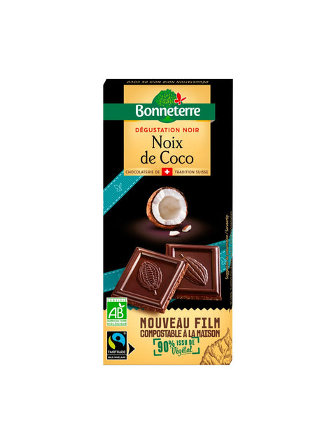 Chocolat Noir Noix de Coco Bio-90g-Bonneterre