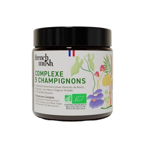 Complexe 5 Champignons en poudre Bio-30g-French Mush