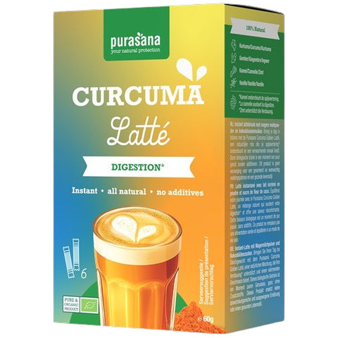 Curcuma Latte 6 Sticks Purasana", "Lait doré bio curcuma


