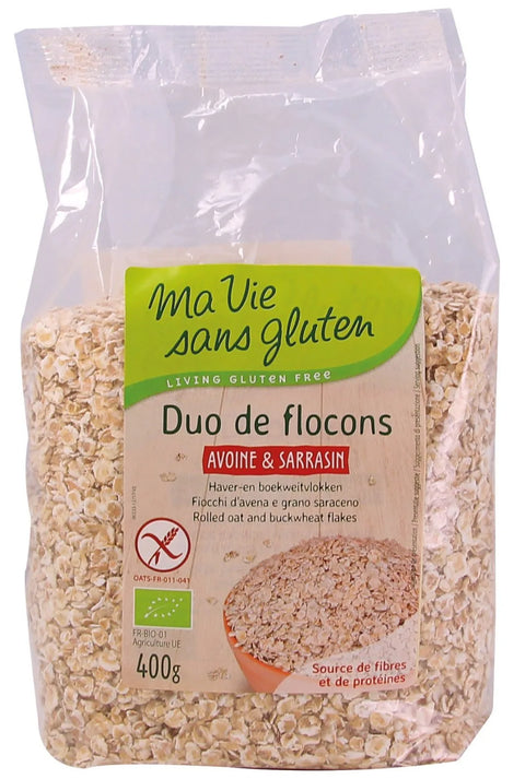 Duo bio de flocons Avoine et Sarrasin-40g-Ma vie sans gluten